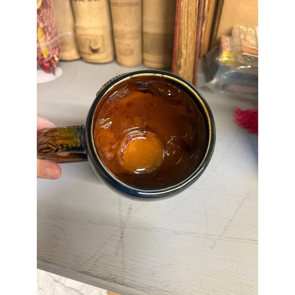 Gibson Home Owl Mug Handcrafted Stoneware Coffee Cup, Retro Rustic Brown & Blue - Picture 6 of 7